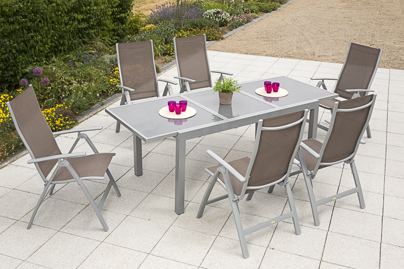 Merxx Carrara Set 7tlg. Ausziehtisch 160/220 x 90 cm