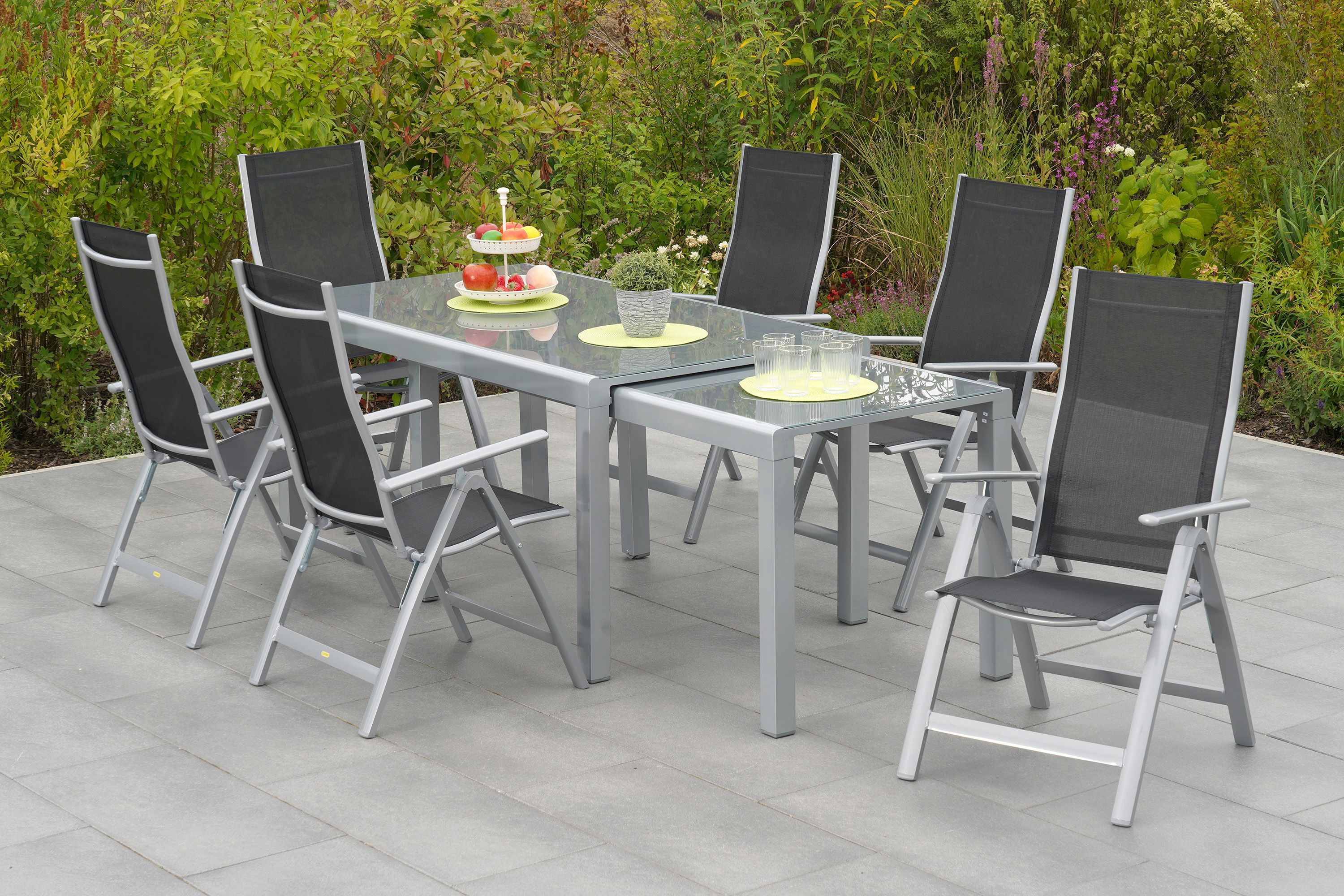 Merxx Carrara Set 7tlg. Tisch 190 x 100 cm Halbrundprofil