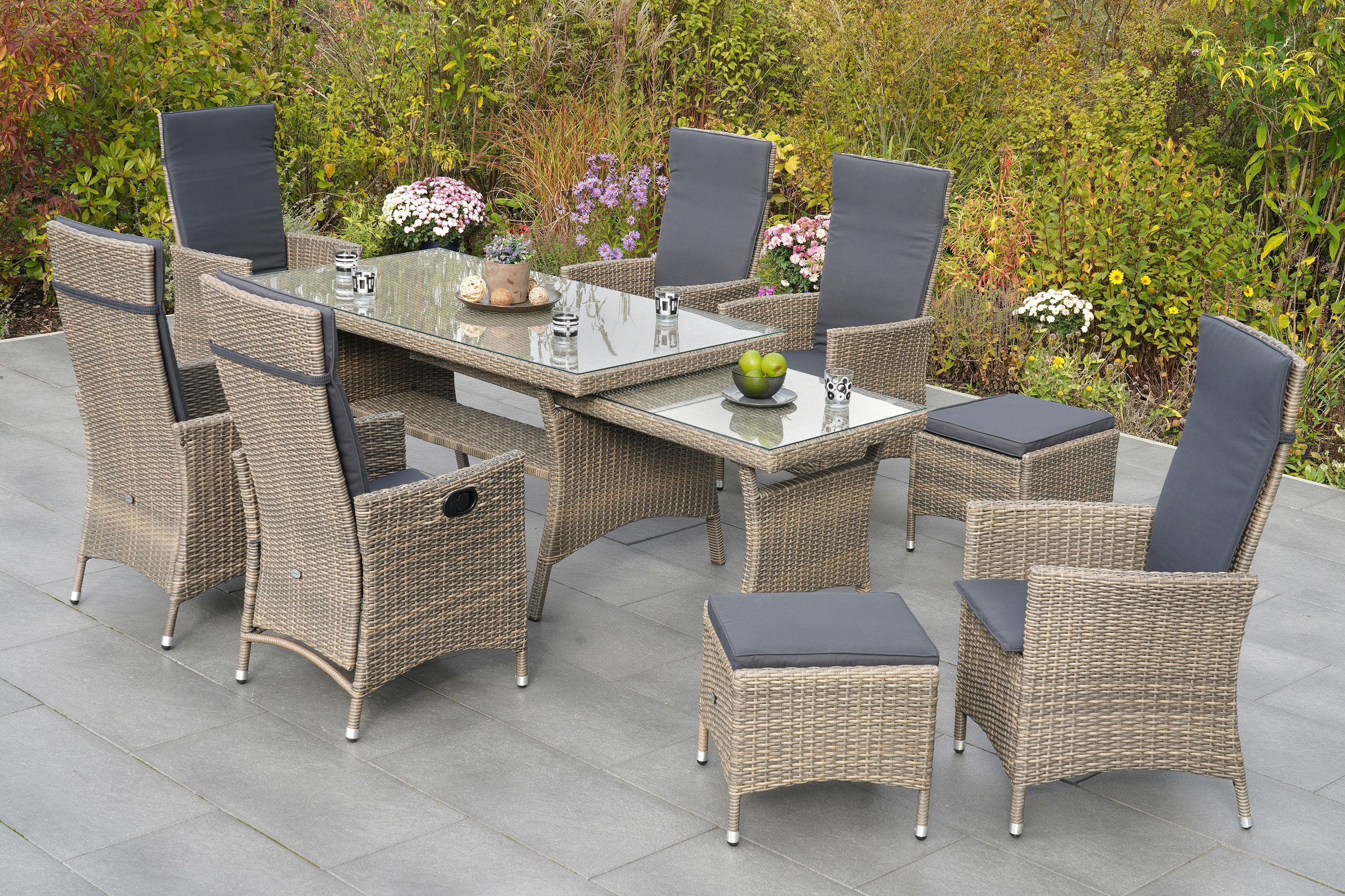 Merxx Ravello Set 17tlg. Tisch verlängerbar 160/270 x 85 cm