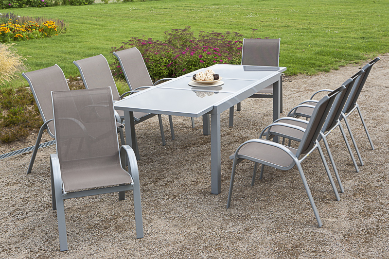 Merxx Amalfi Set 9tlg. Ausziehtisch 180/240 x 100 cm