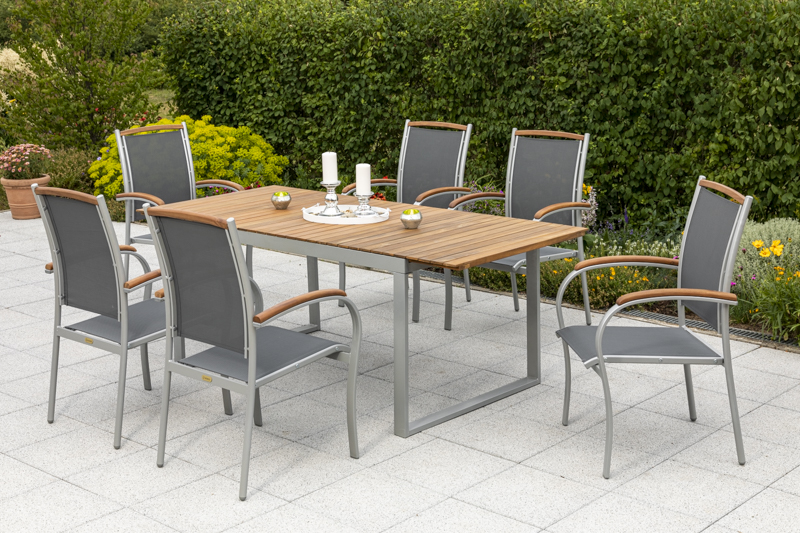 Merxx Siena Set 7tlg. Ausziehtisch 150/200 x 90 cm