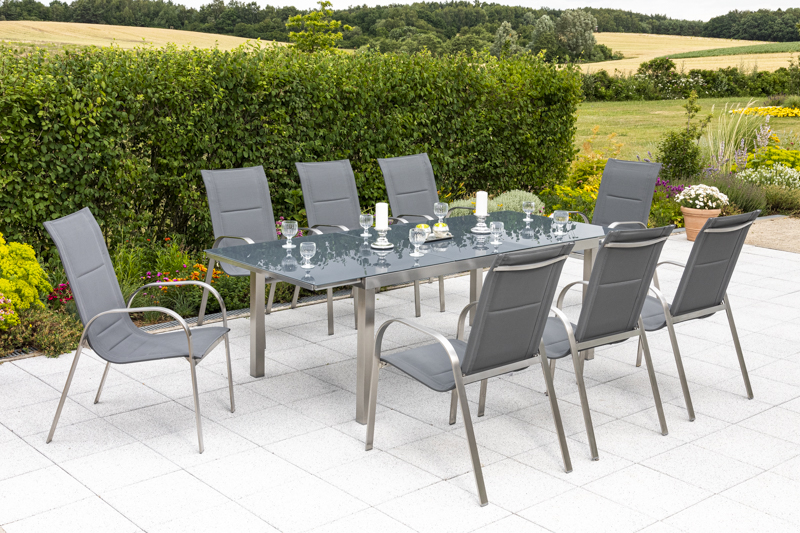 Merxx Lucca Set 9tlg. Ausziehtisch 180/240 x 100 cm