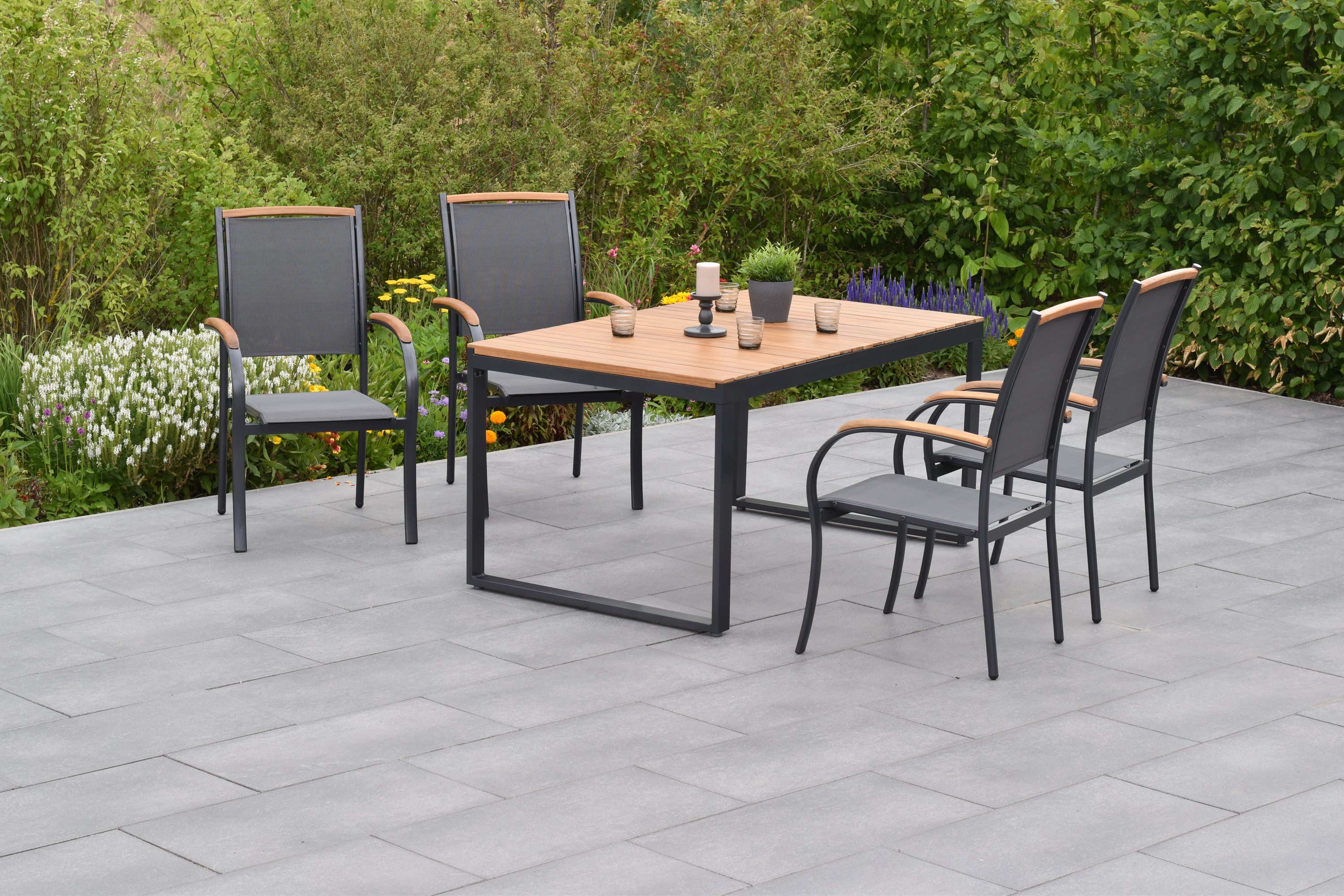 Merxx Siena Set 5tlg. mit Ausziehtisch 150/200 x 90 cm