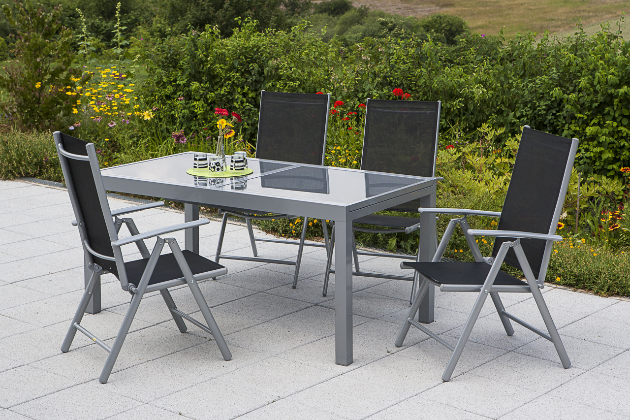 Merxx Amalfi Set 5tlg. Ausziehtisch 120/180 x 90 cm