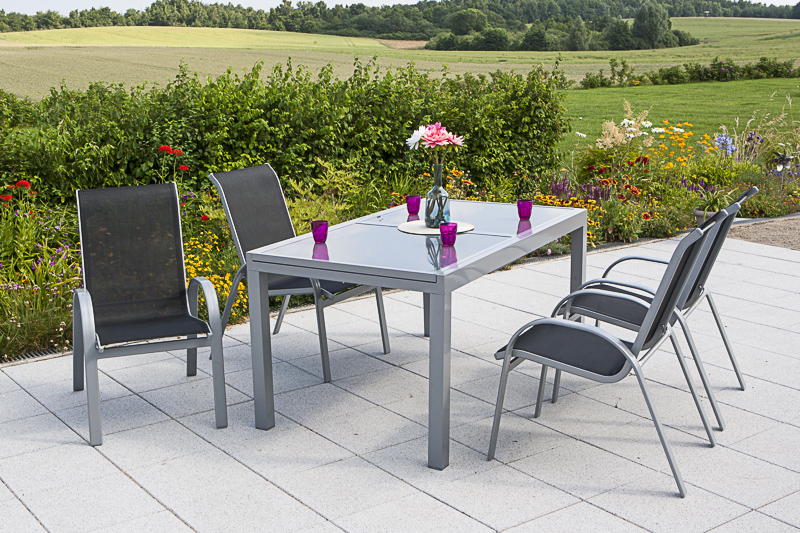 Merxx Amalfi Set 5tlg. Ausziehtisch 160/200 x 90 cm