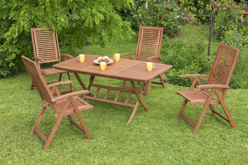 Merxx Cordoba Set 5tlg. Klappausziehtisch 110/160 x 90 cm