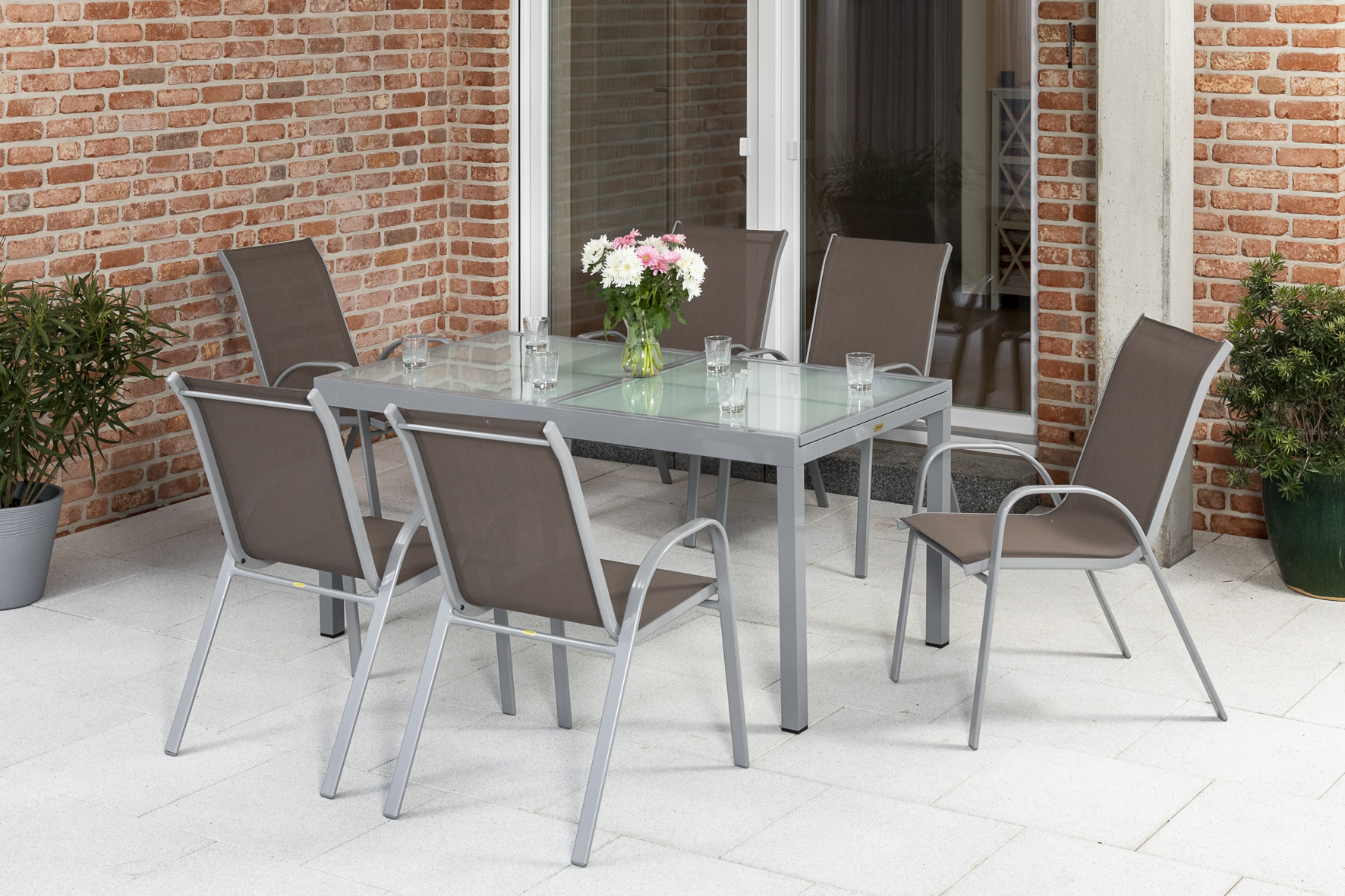 Merxx Sorrento Set 7tlg. Ausziehtisch 120/180 x 90 cm