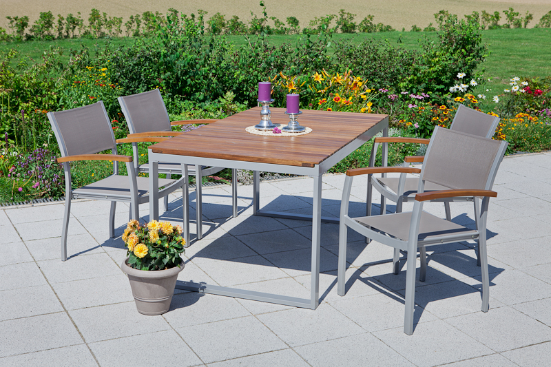 Merxx Naxos Set 5tlg. Ausziehtisch 150/200 x 90 cm