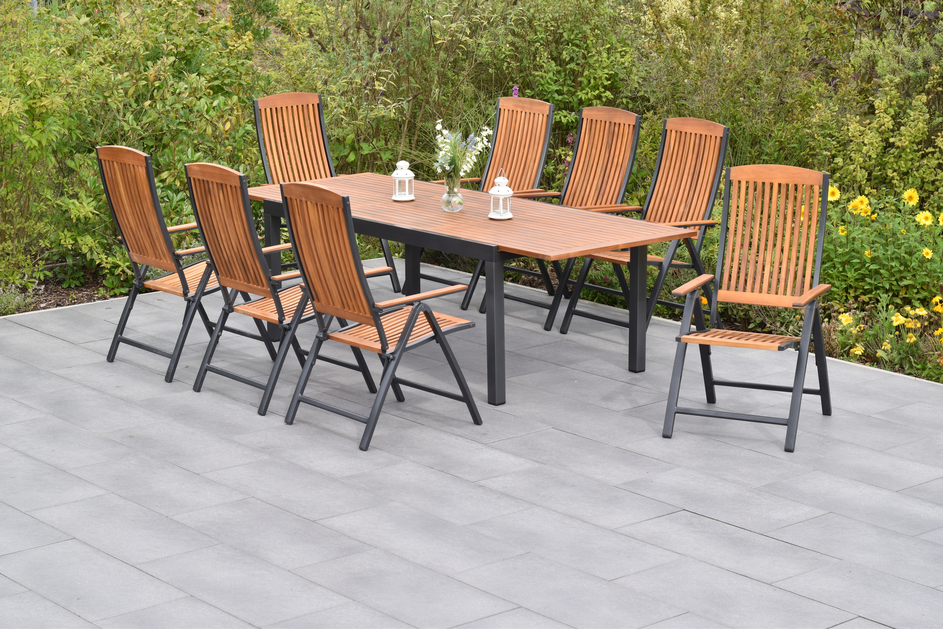 Merxx Athos Set 9tlg. mit Ausziehtisch 180/250 x 100 cm