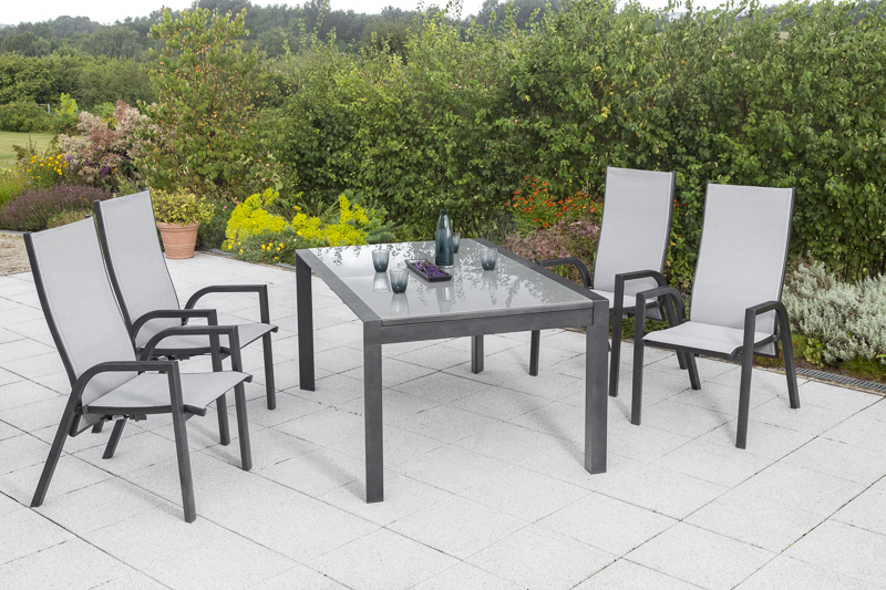 Merxx San Remo Set 5tlg. Ausziehtisch 160/220 x 140 cm