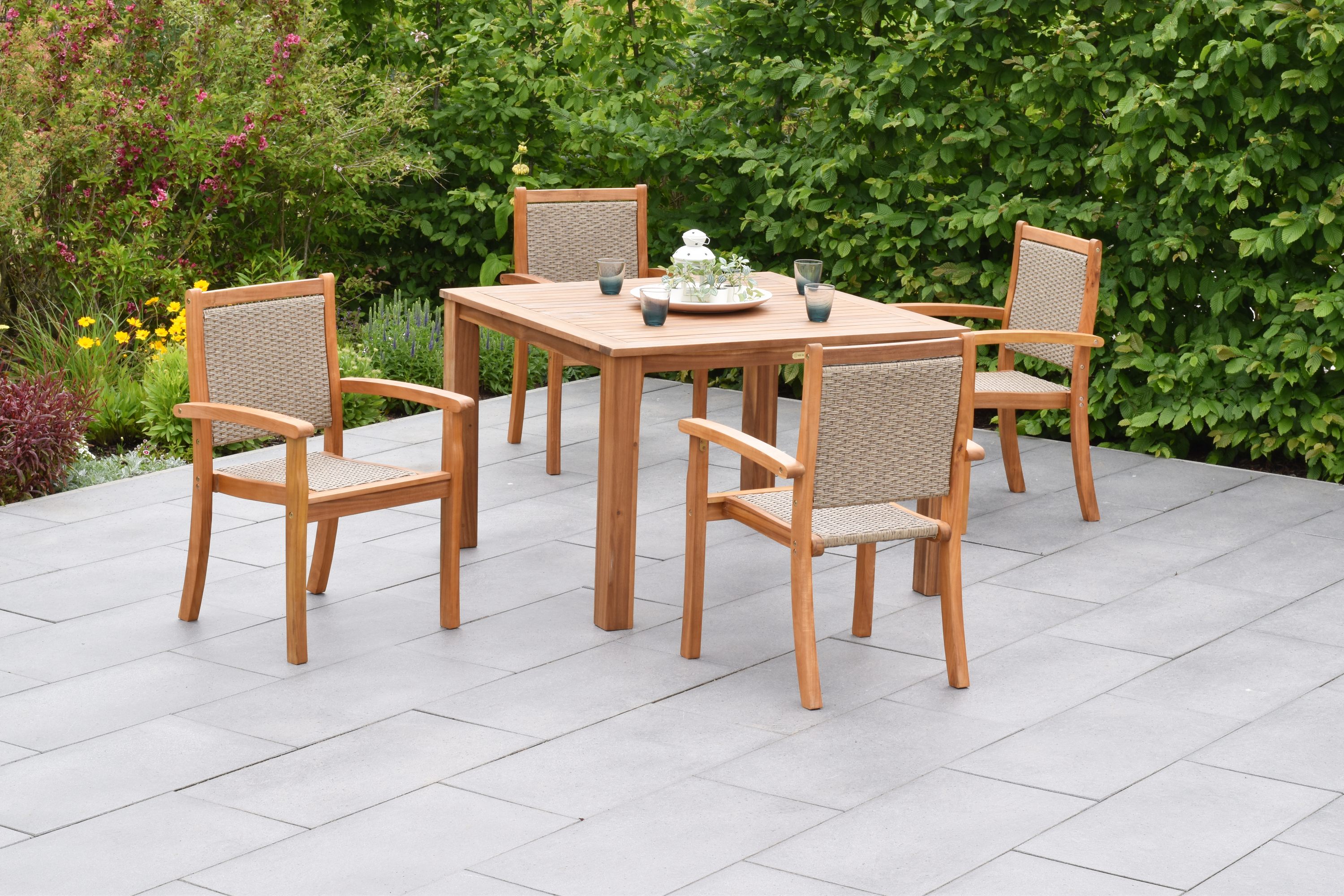 Merxx Castilla Set 5tlg. mit Tisch 110 x 110 cm