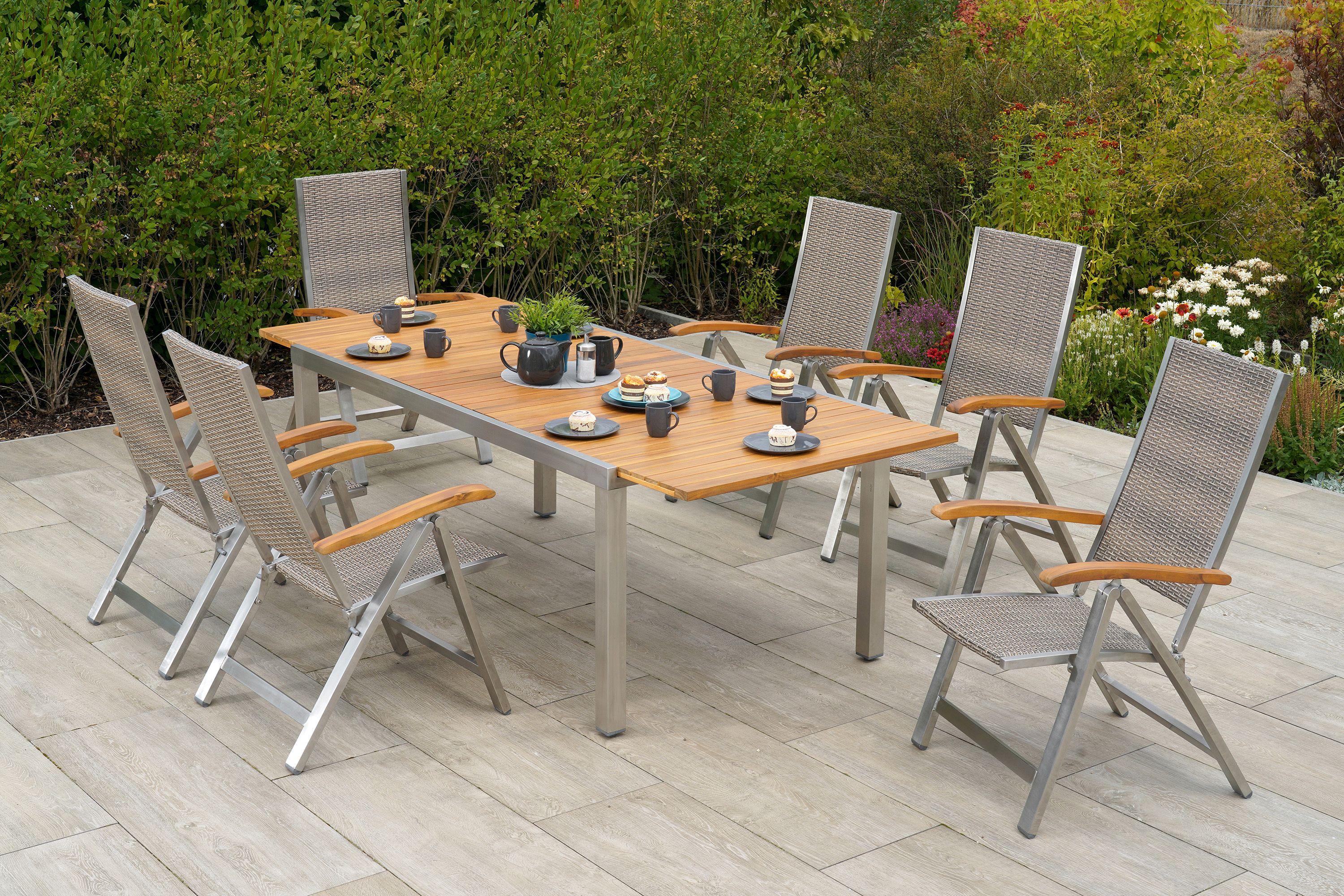 Merxx San Severo Set 5tlg. Ausziehtisch 180/240 x 100 cm