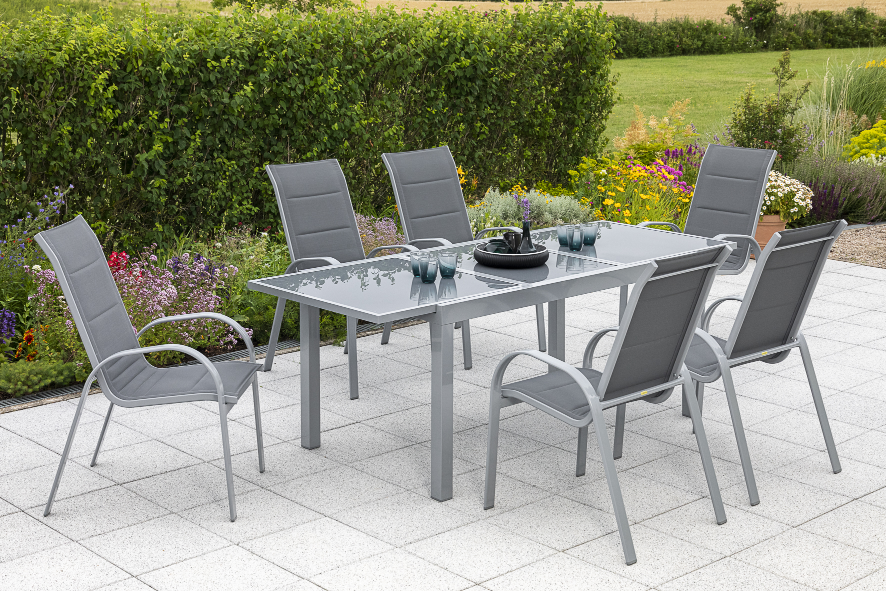 Merxx Amalfi Set 7tlg. Ausziehtisch 140/200 x 90 cm