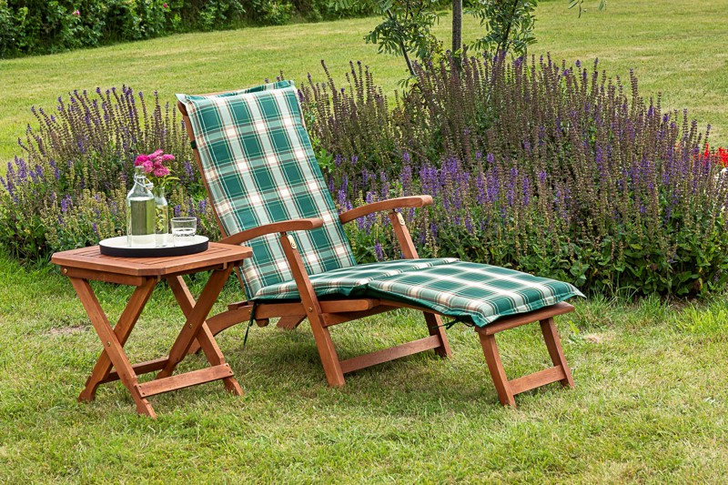 Merxx Deckchair 5Pos. Set 3tlg. Hocker 50 x 50 cm