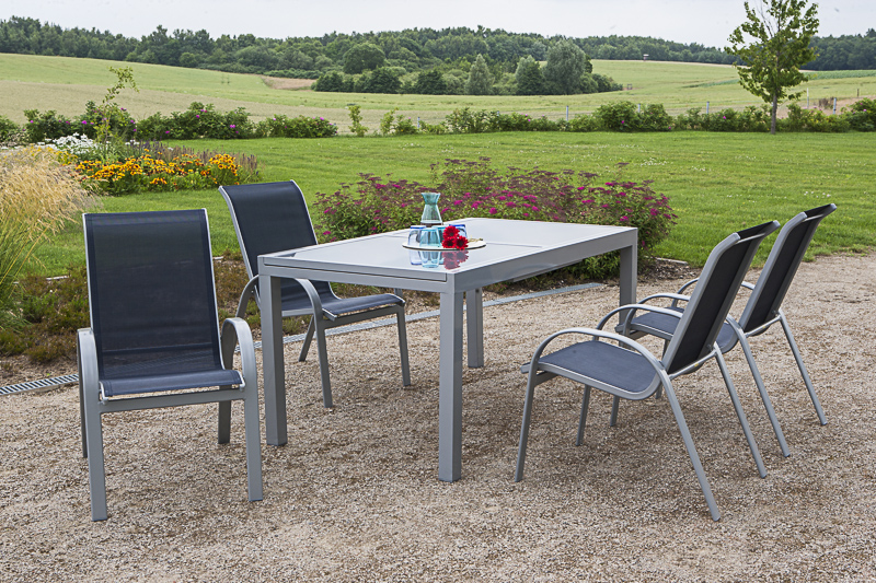 Merxx Amalfi Set 5tlg. Ausziehtisch 160/200 x 90 cm