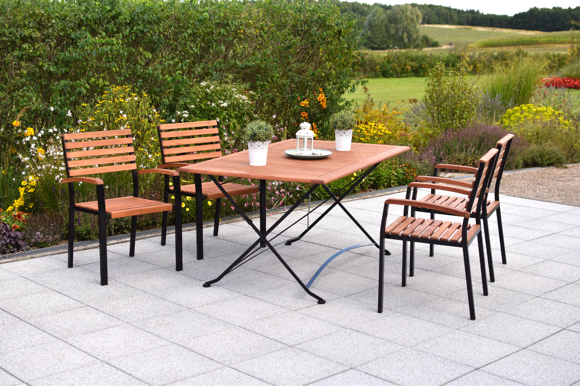 Merxx Schlossgarten Set 5tlg. Tisch 160 x 90 cm