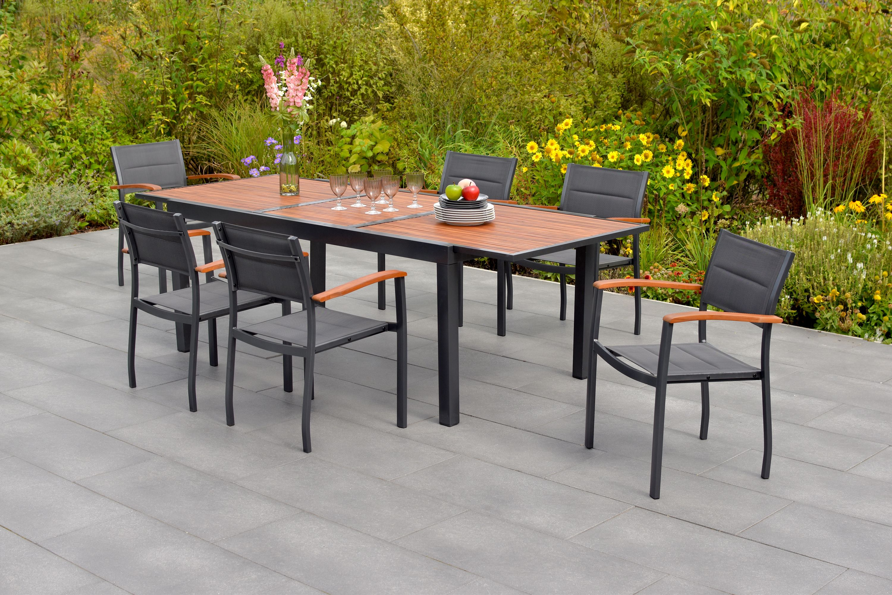 Merxx Paxos Set 7tlg. Ausziehtisch 180/240 x 100 cm