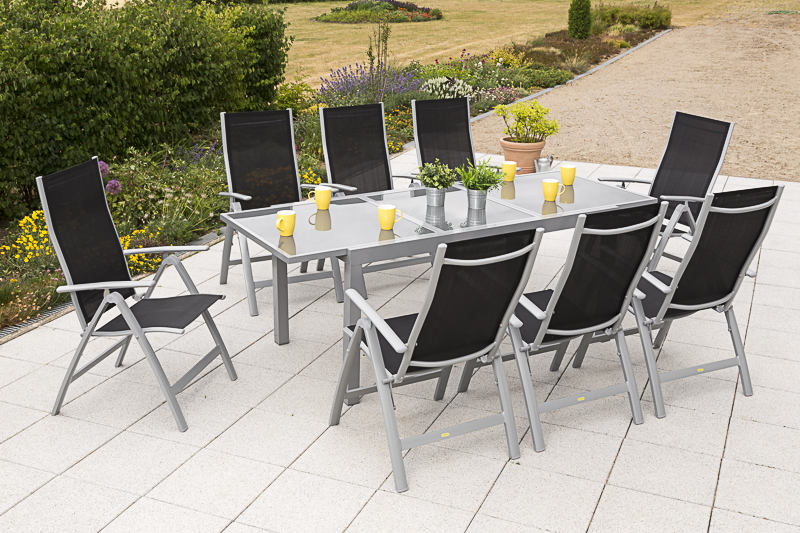 Merxx Carrara Set 9tlg. Ausziehtisch 160/220 x 90 cm