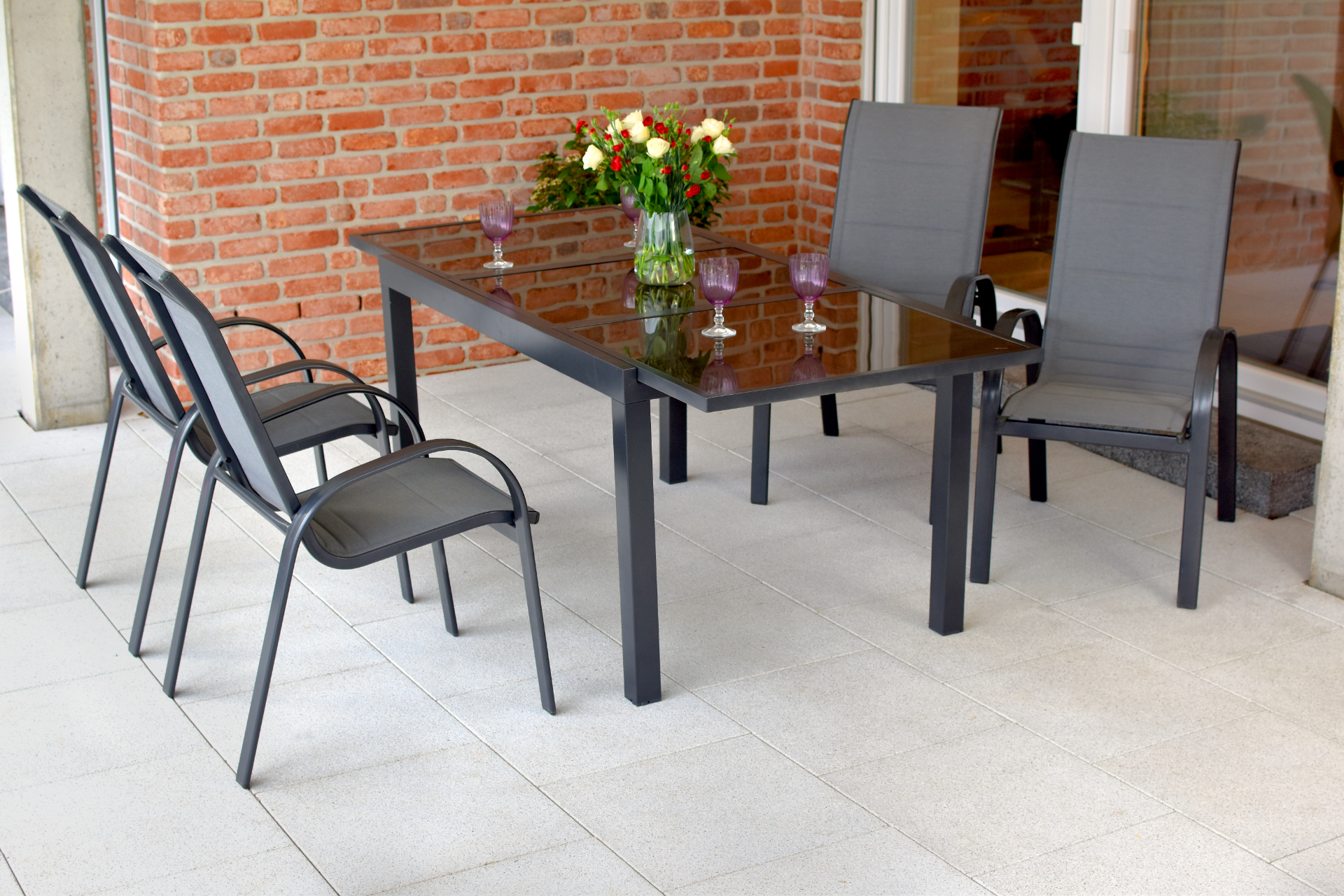 Merxx Amalfi Set 5tlg. Ausziehtisch 140/200 x 90 cm