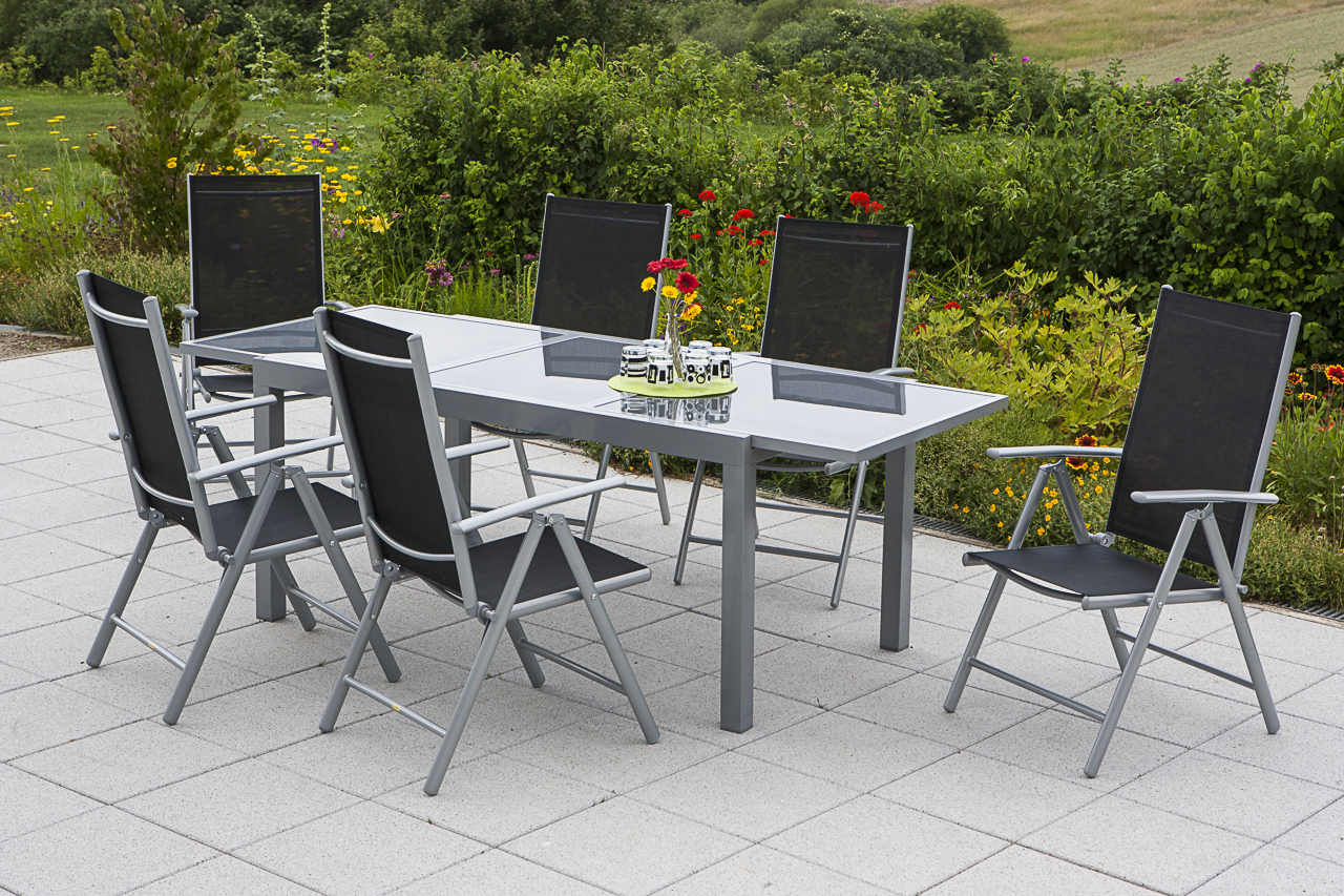 Merxx Amalfi Set 7tlg. Ausziehtisch 160/220 x 90 cm