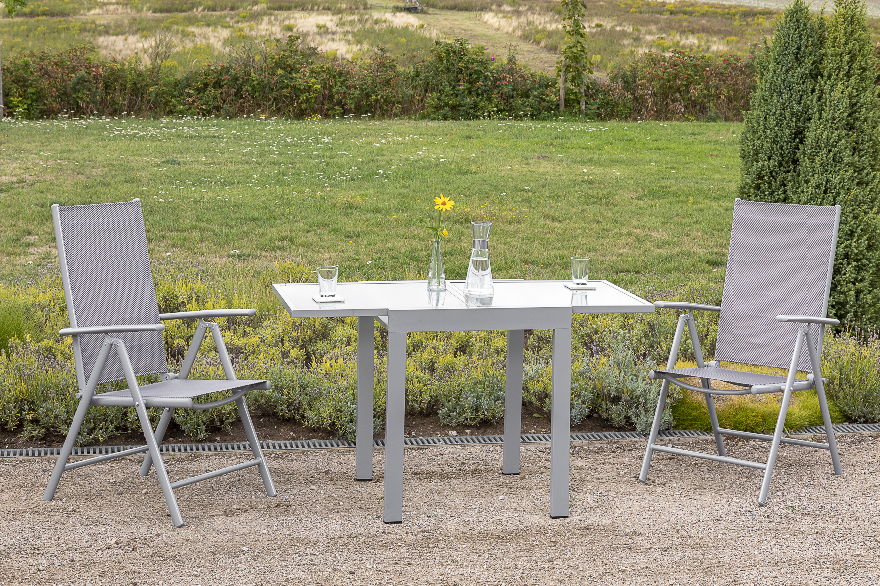 Merxx Amalfi Set 3tlg. Balkonausziehtisch 65/130 x 65 cm