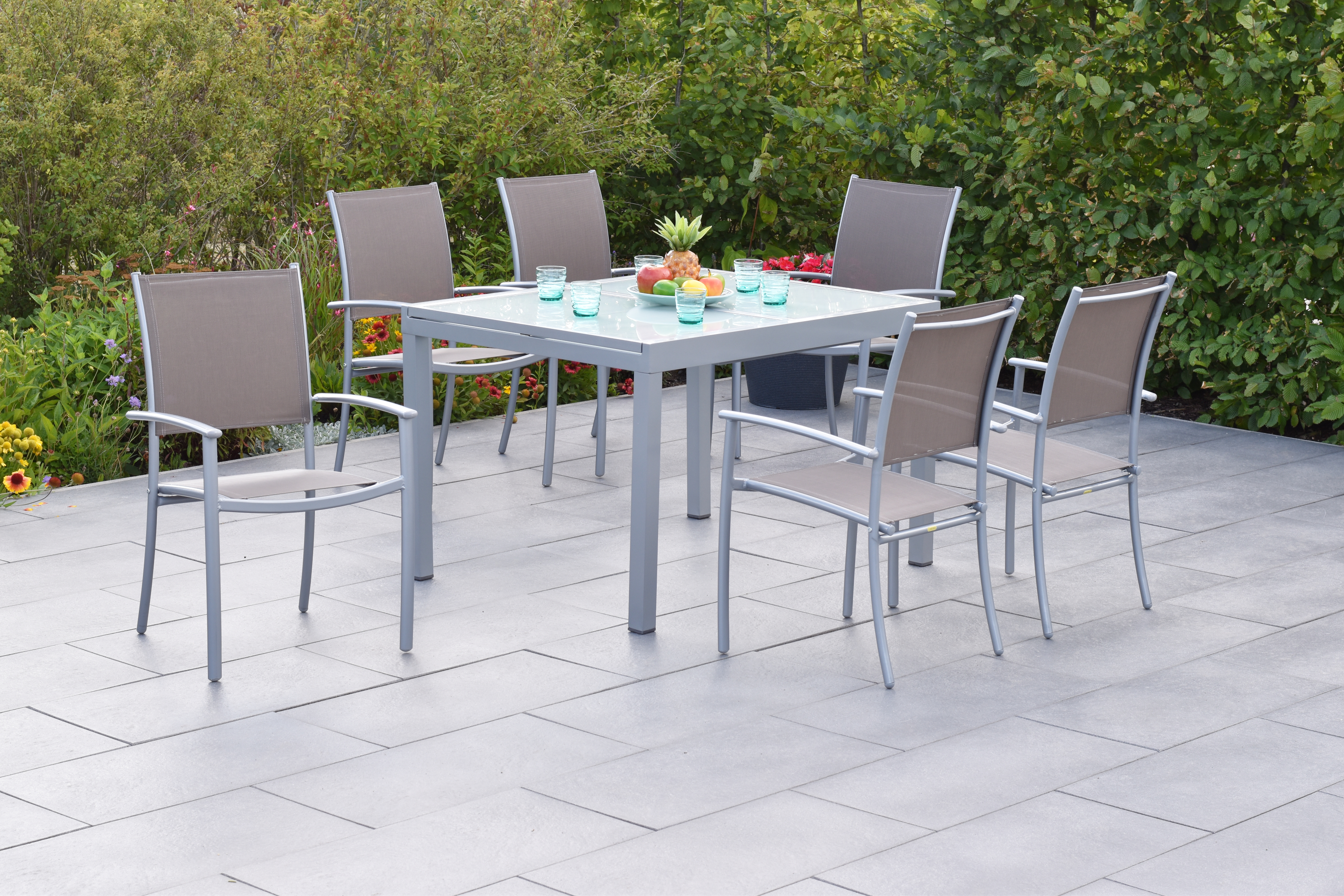 Merxx Milano Set 7tlg. mit Ausziehtisch 120/180 x 90 cm