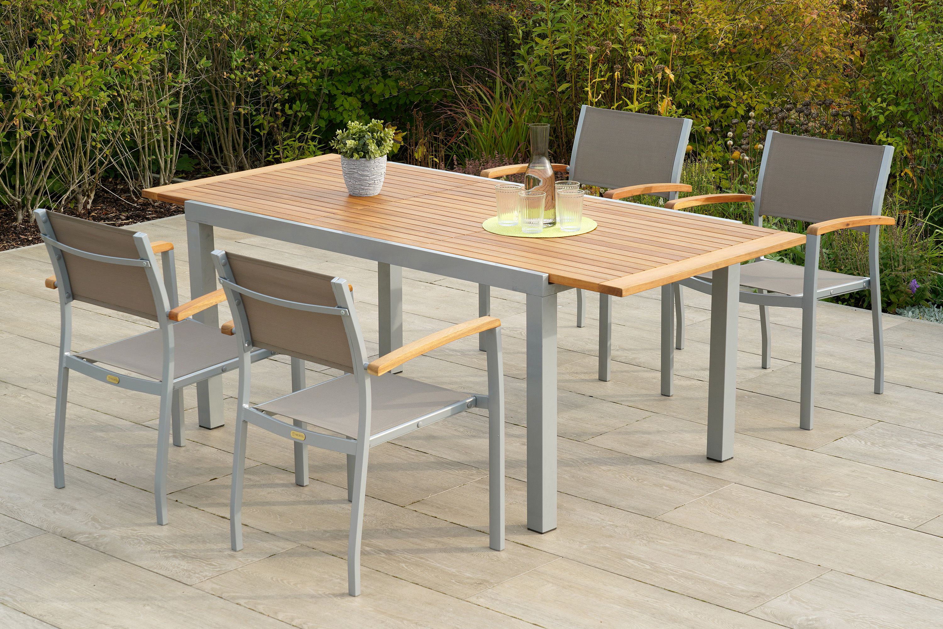 Merxx Naxos Set 5tlg. Ausziehtisch 150/200 x 90 cm