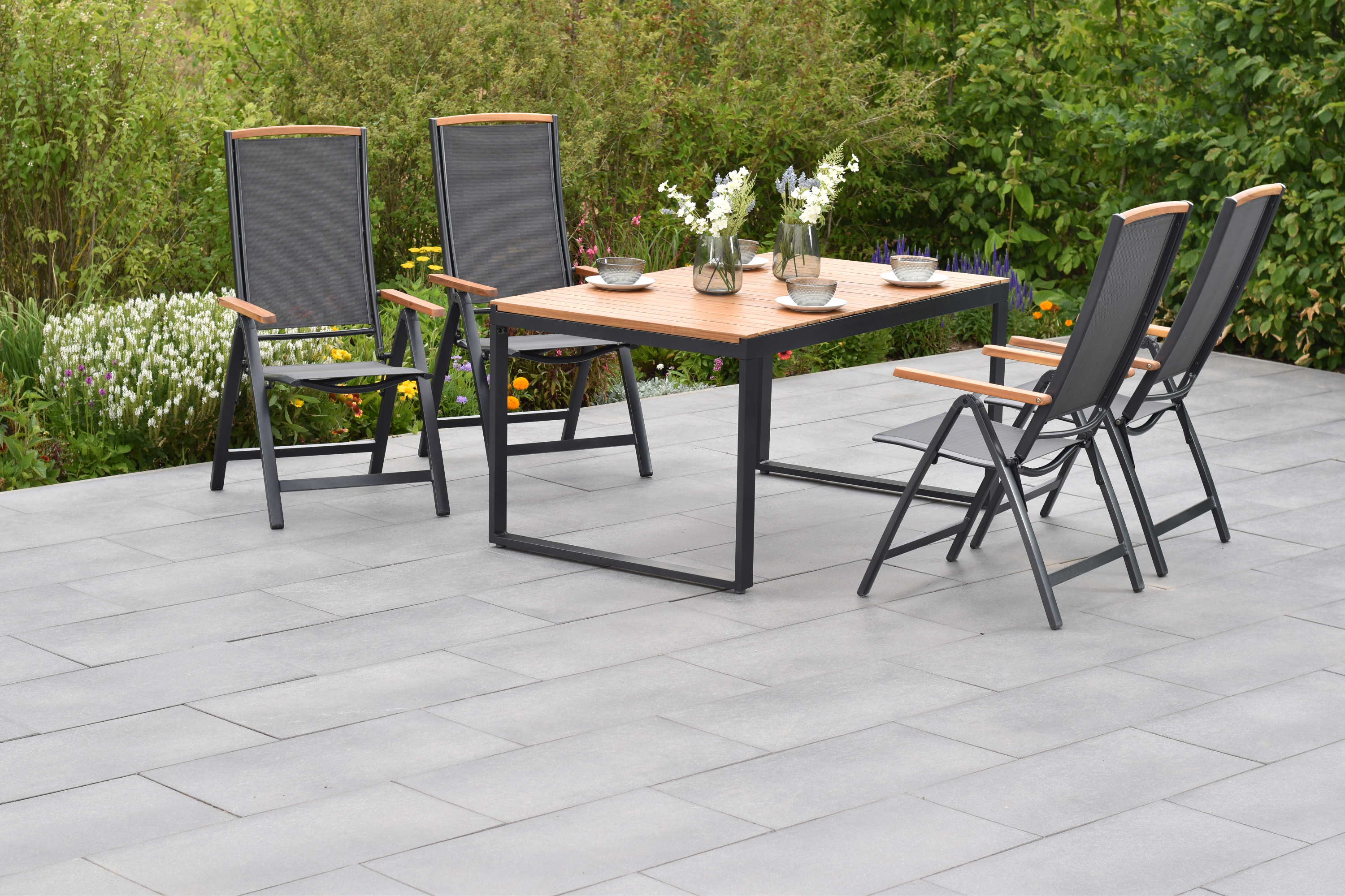 Merxx Siena Set 5tlg. mit Ausziehtisch 150/200 x 90 cm